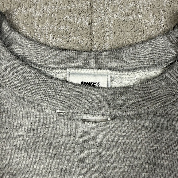 VTG 90s Nike White Tag Gray Crew Neck Sweatshirt Side Swoosh Check USA Size M - Picture 6 of 11